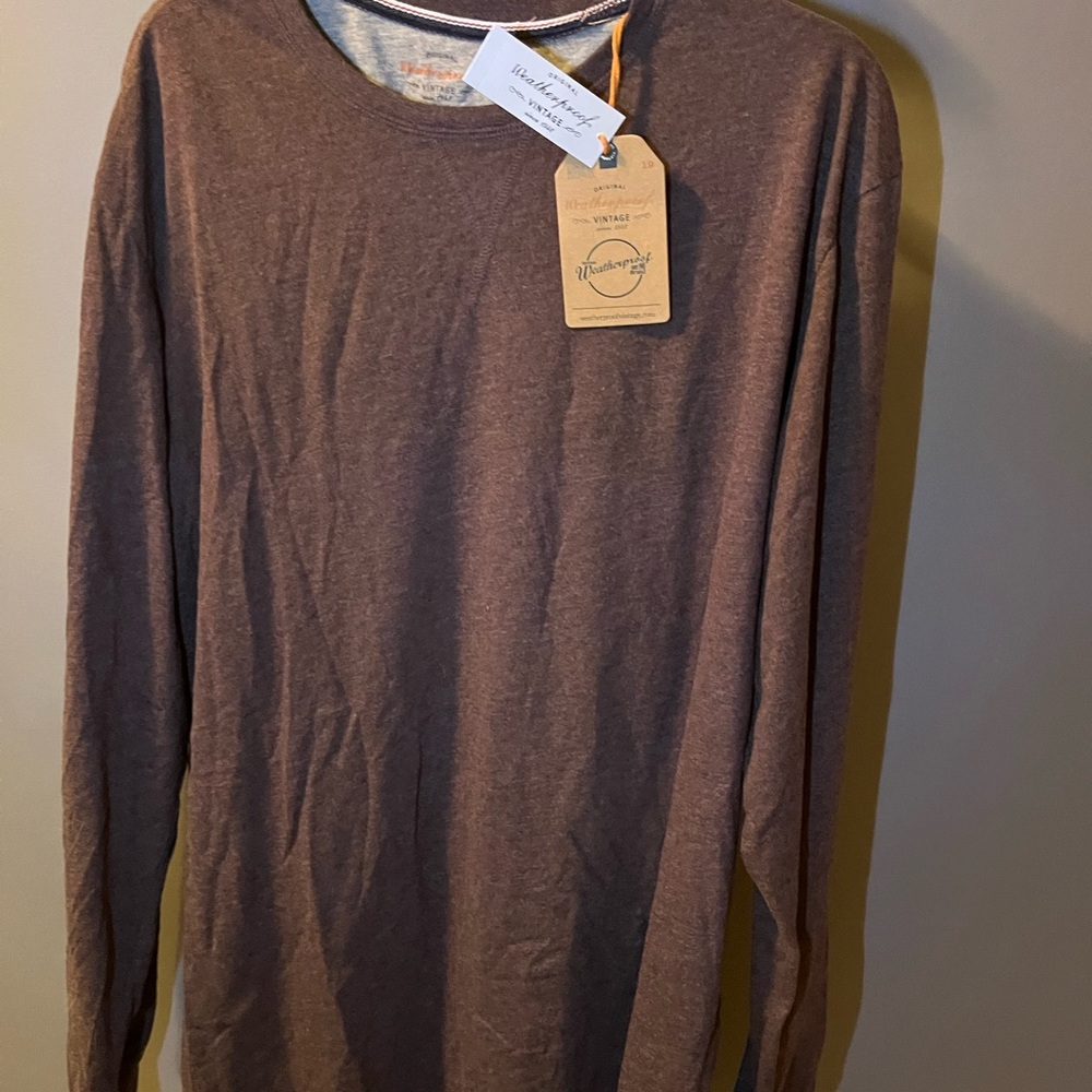 Weatherproof Men's Chocolate Long Sleeve Tee